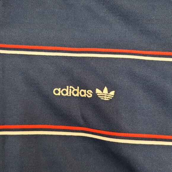 Vintage 90s ADIDAS Trefoil Track Jacket XL 24x25 Cropped Blue - Picture 11 of 14